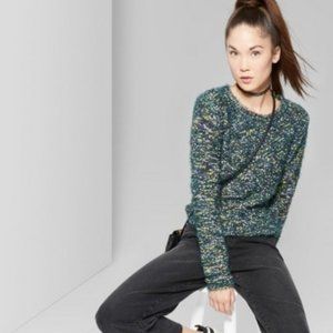 Green Confetti Boho Sweater Wild Fable